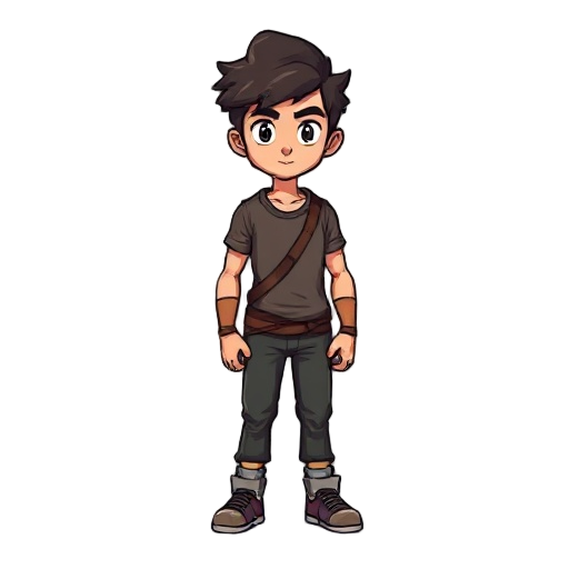 crie um personagem estilo 16-bit rpg, da raça humano