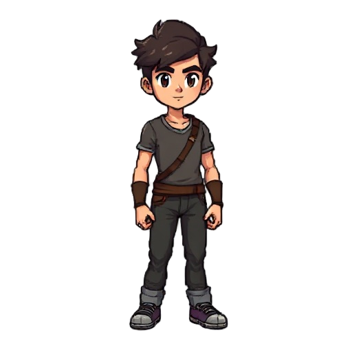 crie um personagem para um  rpg, pixelado 16bit , da raça humano.