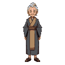 full body no background pixel elder sensei female 70 year old