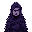 a void warrior in purple and black robes