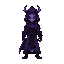 a void warrior in purple and black robes
