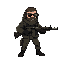 пиксельный оперативник из escape from tarkov,в тактическом бронежилете и шлеме.