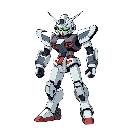 gundam/evangelion style mech. round face and head winged ears. walk cycle.