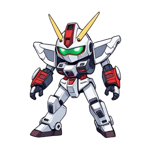 gundam/evangelion style mech. round face and head winged ears. walk cycle.