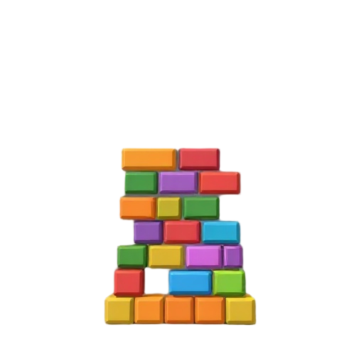 multible colored bricks for a brick breaker game