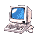 windows 1998, big boxy computer with keyboard and mouse icon sized tiny computer