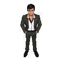 "please create a 2d character inspired by the scarface theme, designed for a top-down game. the character should have a classic gangster look reminiscent of the scarface universe, but viewed from above. include details about personality, clothing, and any