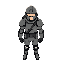 a gigachad soldier without helmet, face uncovered