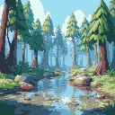 forest background with water in front 