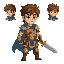 hero warrior with brown hair