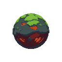 one planet no background, no blackout lava world
