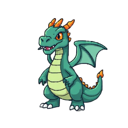 create a dragon monster in pixelated style