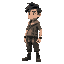 male character with raggedy clothing and black hair. facing right.