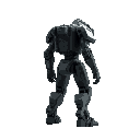 mech resembling armored personel units from the matrix films. facing right. idle animation.