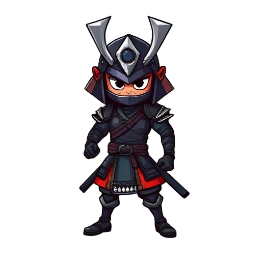 character sprite of futuristic samurai