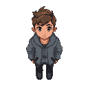 boy with a grey jacket and a mixed skin and short hair