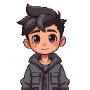 boy with a grey jacket and a mixed skin and short hair