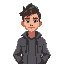 man with a grey jacket and short hair