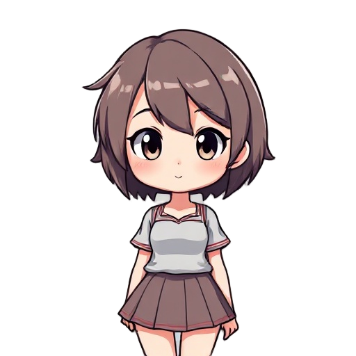 a female character with short hair and skirt 