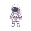 a cute astronaut character, sideways