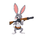 a bunny with a shootgun 