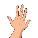 human hand, back of the hand visible (not the palm), in first-person view