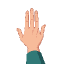 human hand, back of the hand visible (not the palm), in first-person view
