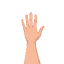human hand, back of the hand visible (not the palm), in first-person view