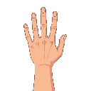 human hand, back of the hand visible (not the palm), in first-person view with 5 fingers