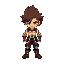 i need a cool pixel character for my game based on the anime overpowered characters