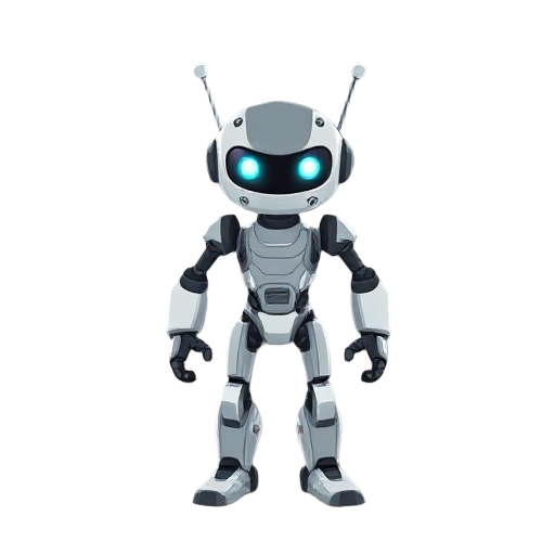 robo humanoide com aspectos de um besouro, duas pernas e dois braços, os seus punhos sao canhoes e seus chifres tambem, 4 dedos n as maos 