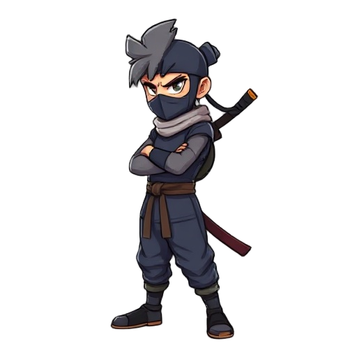 2d fighter character view from side , super sayan ninja