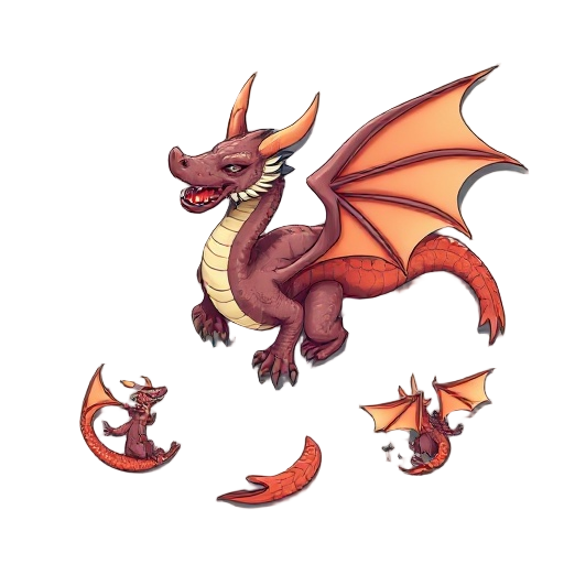 do a 8 views top down dragon 