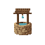 medieval   water well   designed for a retro-style farm simulation game.