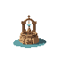 medieval  water fountain  designed for a retro-style farm simulation game.
