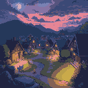 pokemon town at dawn