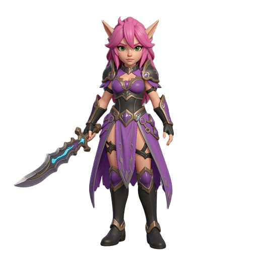 guerreira parecida com a elesis porém com com o cabelo rosa