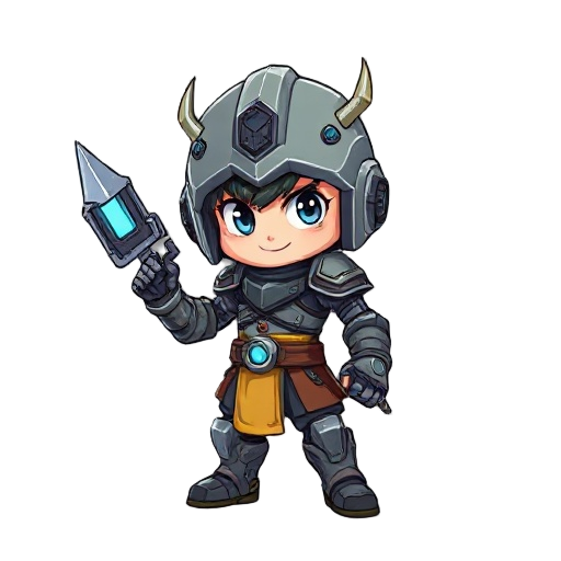 a warrior kid with cyberborg custum