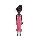 black woman in pink dress