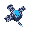 a satellite with blue solar panel