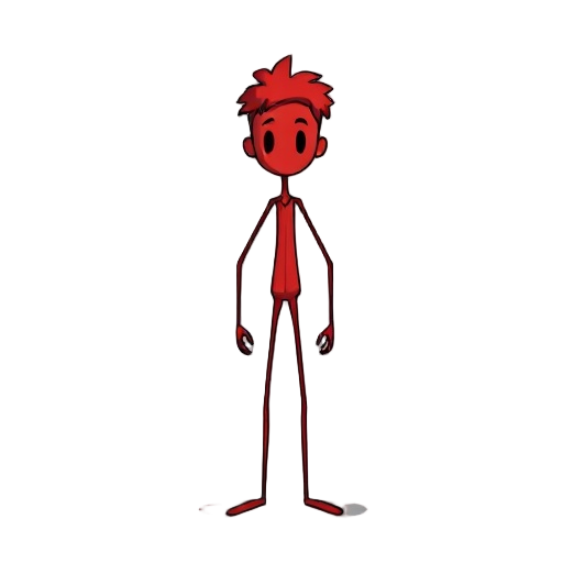 a normal stickman, red,