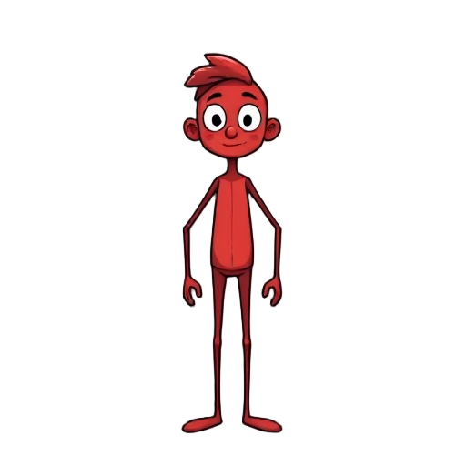 a normal stickman, red, good