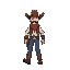a walking cowboy in snes style