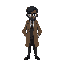 so i want a tiny black faced man in a detective suit