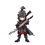 a warrior with a sword relates to the moon 