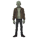 zombie, male, sangriento, idle