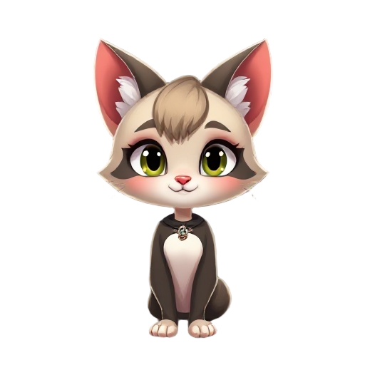 crie uma personagem feminina mulher com características de uma mulher gato com cabelos castanhos 