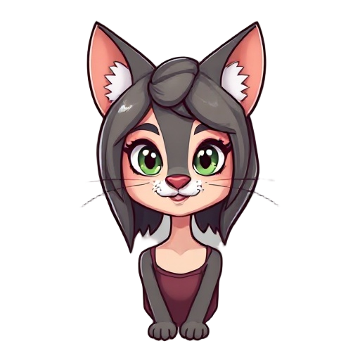 gere um personagem mulher com orelha de gato rabo de gato e com rosto humano 