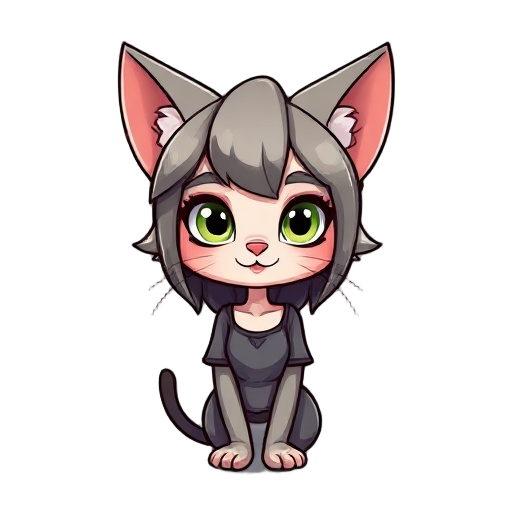crie uma mulher com características de uma mulher gato com cabelos castanhos humanoide 