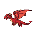 side view red flying dragon